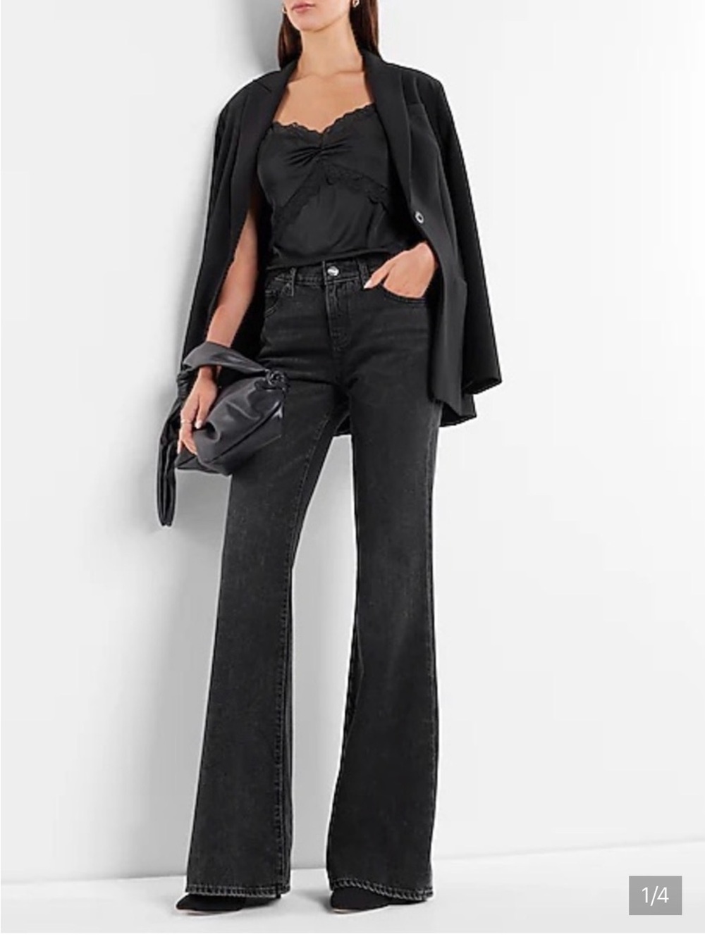 Express Black High-Rise Wide-Leg Jeans